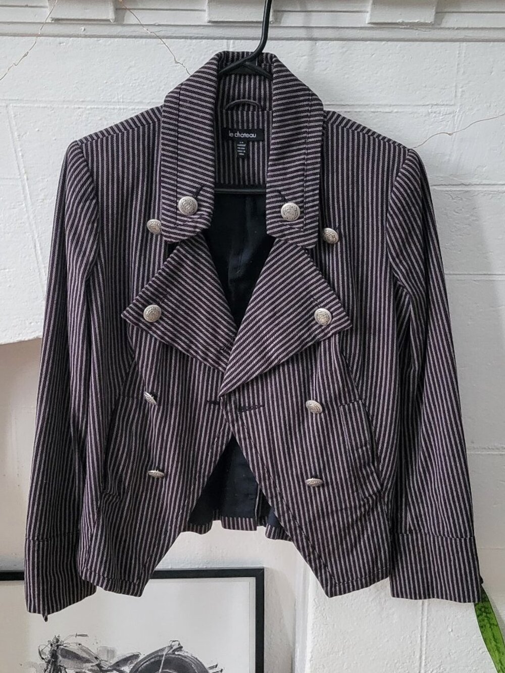 Le Chรขteau pinstripe military jacket